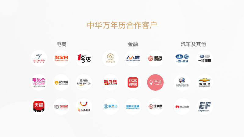 中华万年历合作客户